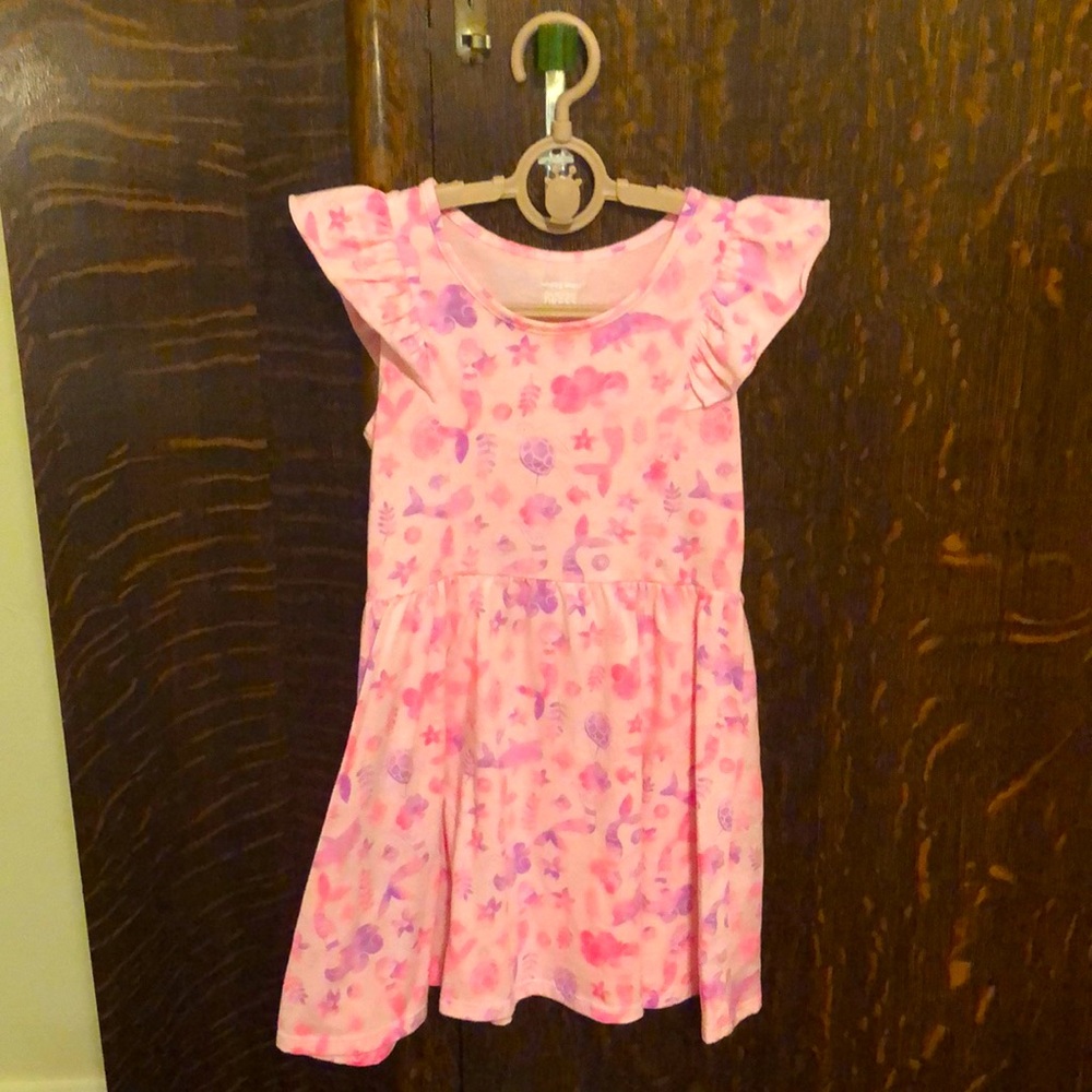 Jumping Beans size 4 sleeveless pink floral dress.  EUC